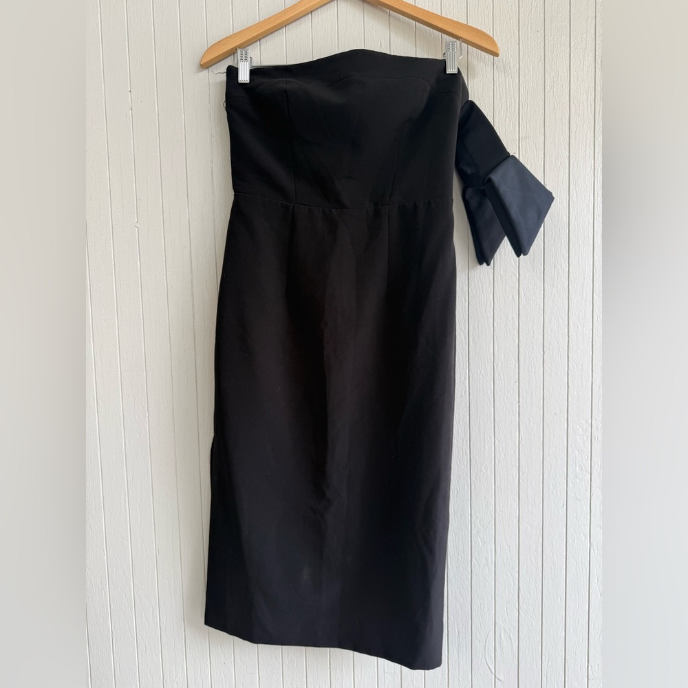 MILLY Brit Off the Shoulder Bow Cady Pencil Dress